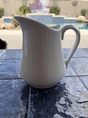 Bia 7” Tall Porcelain Pitcher - White